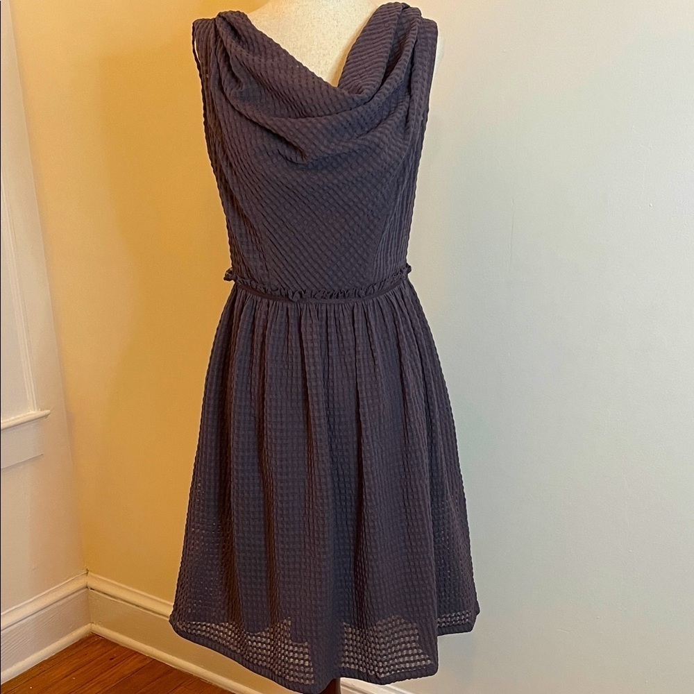 Anthropologie Rio Rio Purple Waffle Weave Fit & Flare Dress Women’s Small